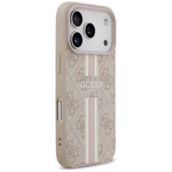 Case Guess 4G Printed Stripes MagSafe Защитный чехол для iPhone 17 Pro / розовый (GUHMP17LP4RPSP)