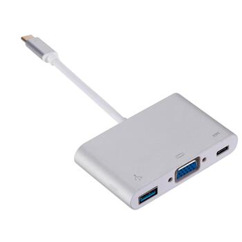 RoGer Multimedia Adapter Type-C на VGA + USB / USB-C (AD15645)