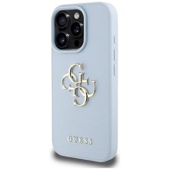 Case Guess Grained Big 4G Logo Small Classic Logo Защитный чехол для iPhone 16 Pro / синий (GUHCP16LPGT4MBB)