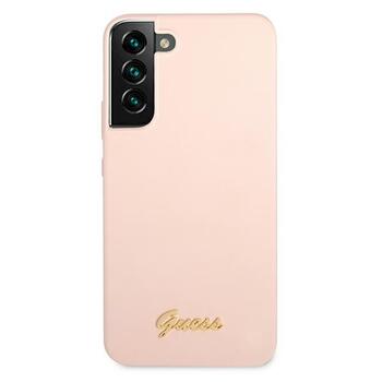 Guess GUHCS22MLSLMGPP Hardcase Silicone Script Metal Logo Защитный чехол для Samsung Galaxy S22+ S906 / розовый (GUHCS22MLSLMGPP)
