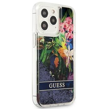 Guess GUHCP13LLFLSB Flower Liquid Glitter Hardcase Защитный чехол для iPhone 13 Pro / 13 6,1