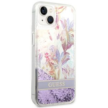 Guess GUHCP14MLFLSU Flower Liquid Glitter Защитный чехол для iPhone 14 Plus / 15 Plus 6.7