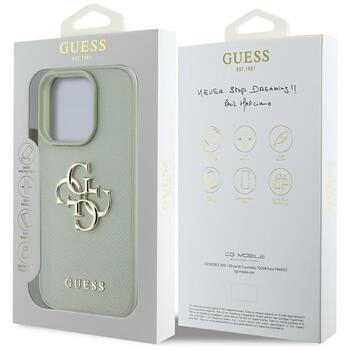 Guess Grained Big 4G Logo Small Classic Logo Aizsargapvalks priekš iPhone 16 Pro Max / zaļš (GUHCP16XPGT4MBN)