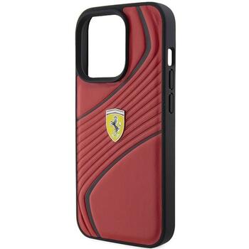 Ferrari Twist Metal Logo Back Case Aizsargapvalks Priekš Apple iPhone 15 Pro (FEHCP15LPTWR)