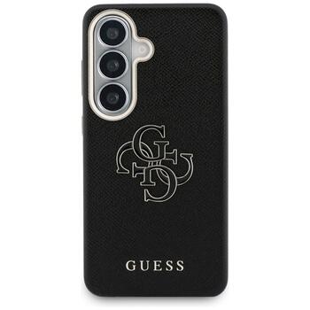 Guess Grained Big 4G Metal Logo Case Aizsargapvalks priekš Samsung Galaxy S26 Plus / melns (GUHCS26M5PS4RGGK)