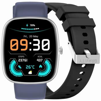 GRAVITY GT18-6 Smartwatch Часы для мужчин с силиконовым ремешком + ремешок navy / чёрный (GT18-6)