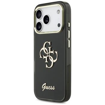 Guess IML 4G Script Metal Case Aizsargapvalks priekš iPhone 17 Pro / melns (GUHCP17L5HC4MLSK)