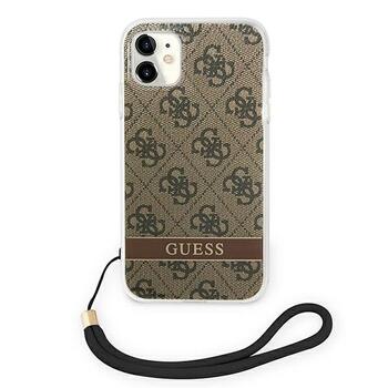 Guess GUOHCN61H4STW Hardcase 4G Print Strap Aizsargapvalks priekš iPhone 11 / brūns (GUOHCN61H4STW)