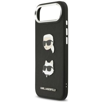 Karl Lagerfeld FW Grained Karl & Choupette Heads Pins & Logo Case Защитный чехол для iPhone Air / чёрный (KLHCP17MPSFDHPOK)