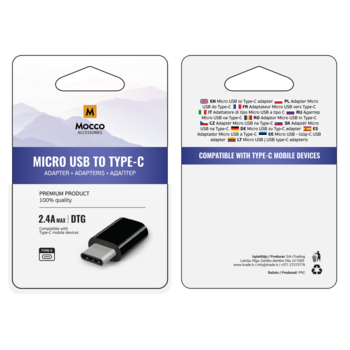 Mocco Универсальный Адаптер Micro USB к USB Type-C Подключение (MC-AD-TYPECM-WH)