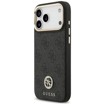 Guess 4G Srtass Logo & Big Strap Metal Buttons MagSafe Case Защитный чехол для iPhone 17 Pro Max / чёрный (GUHMP17XP4G4DCSK)