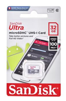 SanDisk Ultra Light microSDHC 32GB 100MB/s Class 10 Карта памяти (SDSQUNR-032G-GN3MN)