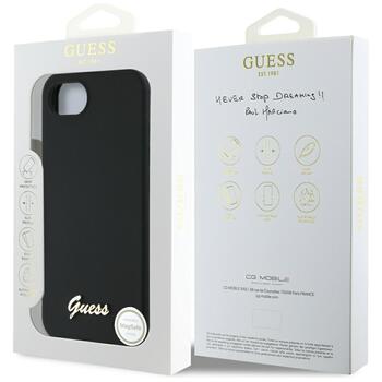 Guess Silicone Script Metal Logo MagSafe Чехол для Apple iPhone 16e (GUHMPSE4SMBSLK)