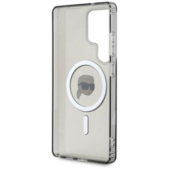Karl Lagerfeld Button Karl Head Printed Logo MagSafe Aizsargapvalks Priekš Samsung Galaxy S25 Ultra (KLHMS25LHLSKIK)