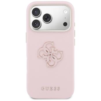 Case Guess FW Resin Logo Защитный чехол для iPhone 17 Pro / розовый (GUHCP17S5PS4RGGP)