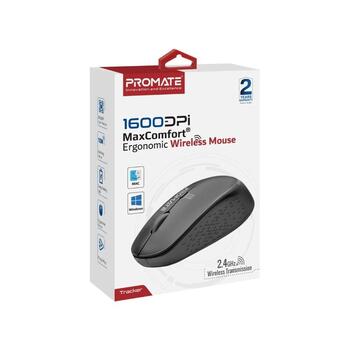 PROMATE TRACKER MaxComfort® Ergonomic Bezvadu pele (MOUTRACKERBK)