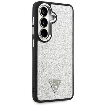 Case Guess Fixed Glitter Triangle MagSafe Защитный чехол для Samsung Galaxy S26 / серебристый (GUHMS26SPFGTSCMS)
