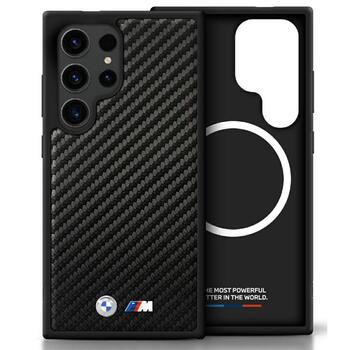 BMW Leather Carbon MagSafe Чехол для Samsung Galaxy S25 Ultra (BMHMS25L24PUCILK)