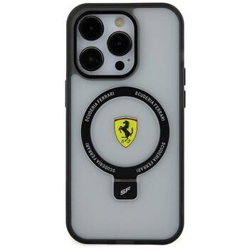 Ferrari Ring Stand MagSafe Back Case Aizsargapvalks Priekš Apple iPhone 15 Pro (FEHMP15LUSCAH)