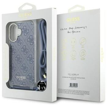 Guess GUHCP16SHC4SEB Crossbody Cord 4G Print Защитный чехол для iPhone 16 6.1
