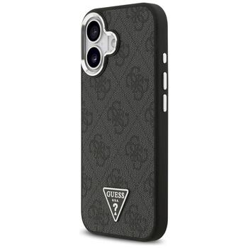 Case Guess 4G Triangle Logo MagSafe Aizsargapvalks priekš iPhone 17 / melns/sudraba (GUHMP17SP4TSRCMK)