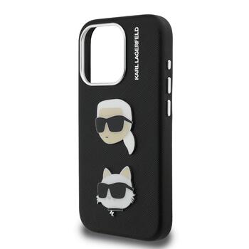 Karl Lagerfeld Grained PU K&CH Heads Case Чехол для Apple iPhone 15 Pro (KLHCP15LPSFDHPK)