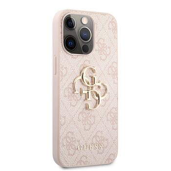Guess PU 4G Metal Logo Case Aizsargapvalks priekš iPhone 13 Pro / rozā (GUHCP13L4GMGPI)