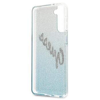 Guess GUHCS21MPCUGLSBL Hardcase Glitter Gradient Script Защитный чехол для Samsung Galaxy S21+ G996 / синий (GUHCS21MPCUGLSBL)