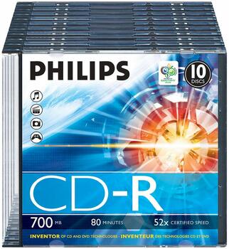 Philips CR7D5NS10/00 CD-R 700MB 10 шт. (CR7D5NS10/00)
