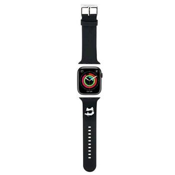 Karl Lagerfeld Strap KLAWMSLCNK Ремешок для часов Apple Watch 38/40/41mm 3D Rubber Choupette Heads / чёрный (KLAWMSLCNK)