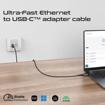 Promate CLink-RJ45 Кабель USB-C to Ethernet 10/100/1000Mbps / 5m (CLINKRJ45)