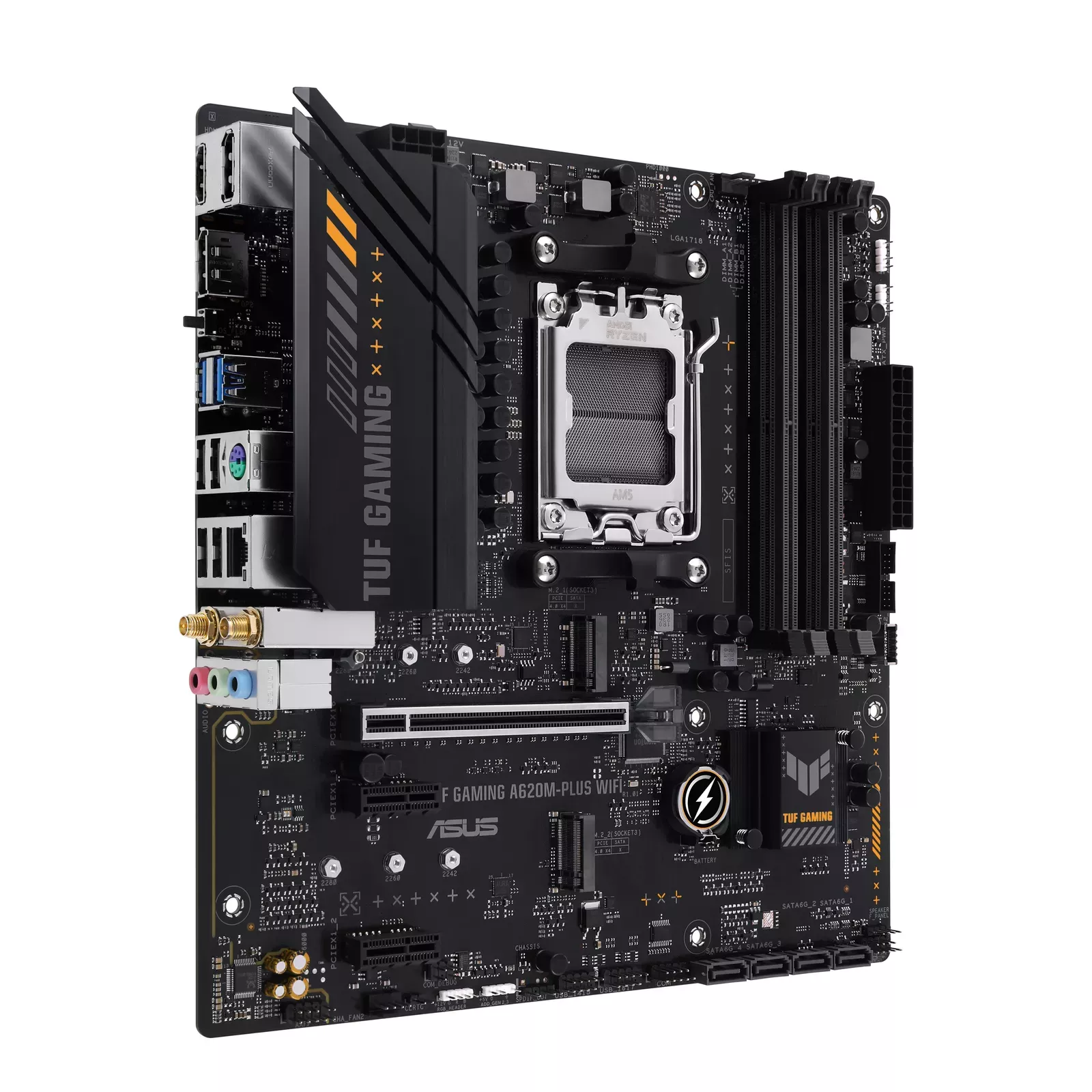 Asus TUF Gaming A620M-PLUS WIFI Материнская плата AMD A620 / Socket AM5 / Micro-ATX / Wi-Fi (90MB1F00-M0EAY0)