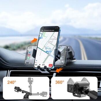 Joyroom JR-ZS283 Car Mount Clamp Holder Автомобильный держатель 360 Rotation (Dashboard Version) 4.7-6.7 inch / чёрный (JR-ZS283DASH-BLK)