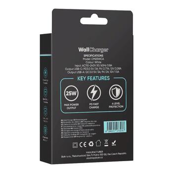 OBAL:ME Wall Charger Зарядное устройство USB-A + USB-C 25W / белый (OM25WCA)