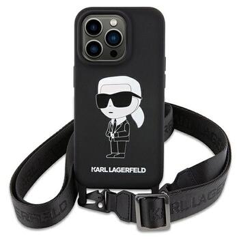 Karl Lagerfeld Crossbody Silicone Ikonik Back Case Защитный Чехол для Apple iPhone 15 (KLHCP15SSCBSKNK)