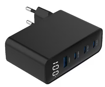 Gembird TA-UC-PDQC100LCD-01-BK Универсальное Зарядное Устройство USB / USB-B / 100W (TA-UC-PDQC100LCD-01-BK)