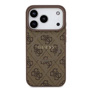 Guess PU Leather 4G Colored Ring MagSafe Case Защитный чехол для iPhone 17 Pro / коричневый (GUHMP17LG4GFRW)