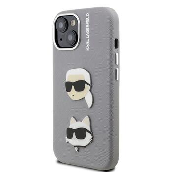 Karl Lagerfeld Grained PU K&CH Heads Case Чехол для Apple iPhone 15 (KLHCP15SPSFDHPG)