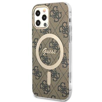 Guess Set GUBPP12MH4EACSW Case+ Charger Защитный чехол для iPhone 12/12 Pro / коричневый hard case 4G Print MagSafe (GUBPP12MH4EACSW)