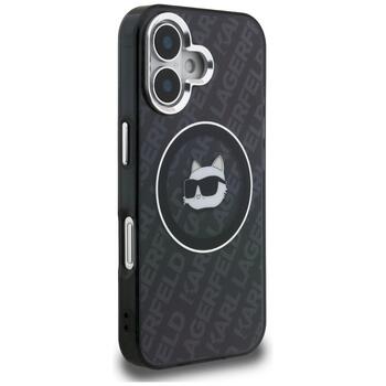 Karl Lagerfeld IML Choupette Head Logo MagSafe Aizsargapvalks priekš iPhone 16 / melns (KLHMP16SHMKBCHK)
