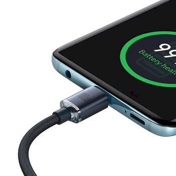 Baseus Crystal Shine Series Data Cable Datu kabelis USB-C uz USB-C 100W 1.2m / melns (CAJY000601)