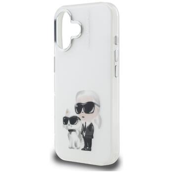 Karl Lagerfeld IML Aquarelle Karl & Choupette & Logo Aizsargapvalks priekš iPhone 16 / balts (KLHCP16SHMKCAQH)