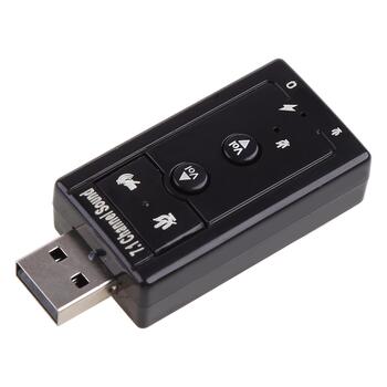 RoGer USB Аудио картa с микрофонным входом Virtual 7.1 (RO-SOUNDCARD7.1-BK)