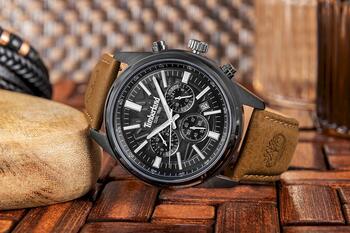 Timberland Classic Vīriešu Rokas Pulkstenis Black Brown Leather 45mm (TDWGF0041205)