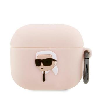 Karl Lagerfeld KLA3RUNIKP Aizsargapvalks priekš AirPods 3 Silicone Karl Head 3D / rozā (KLA3RUNIKP)