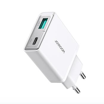 Joyroom Travel Charger Slim C+U Tīkla lādētājs PD 20W QC 3.0 / balts (JR-TCF14-WHT)