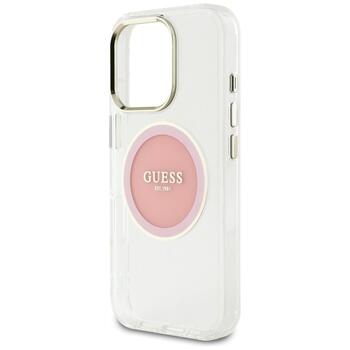 Guess IML Metal Colored Circle Classic Logo MagSafe Case Защитный чехол для iPhone 16 Pro / розовый (GUHMP16LHTDRCEDP)