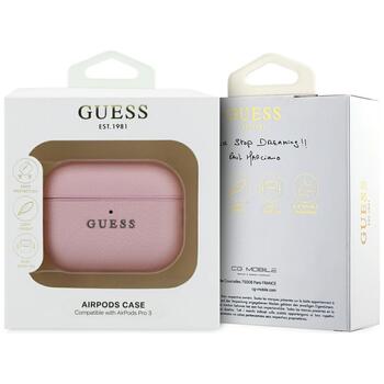 Case Guess Grained Classic Logo Hook Защитный чехол для AirPods Pro 3 / розовый (GUAP3PGUGMP)