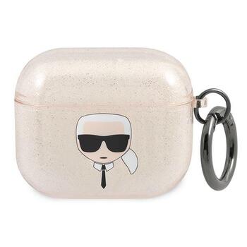 Karl Lagerfeld KLA3UKHGD Защитный чехол для AirPods 3 Gold Glitter Karl`s Head (KLA3UKHGD)
