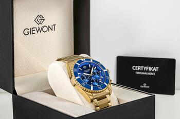 Giewont Vīriešu pulkstenis Chronograph Sapphire / zelta/zils (GW3970-B6)